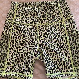 Fabletics Neon Green Leopard Leggings